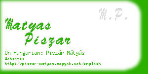 matyas piszar business card